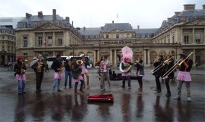 Brass Band performing at the Louvre's vicinity