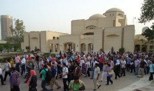 Protests against Alaa Abdel-Aziz, Minister of Culture, at the Cairo Opera House grounds. 30 May 2013. (Photo: Ati Metwaly)