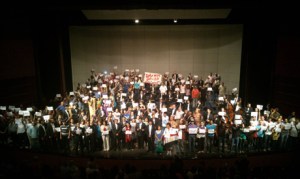 Artists strike on the main hall of the Cairo Opera House, Saturday 1 June. (Photo: Mohammed Saad)